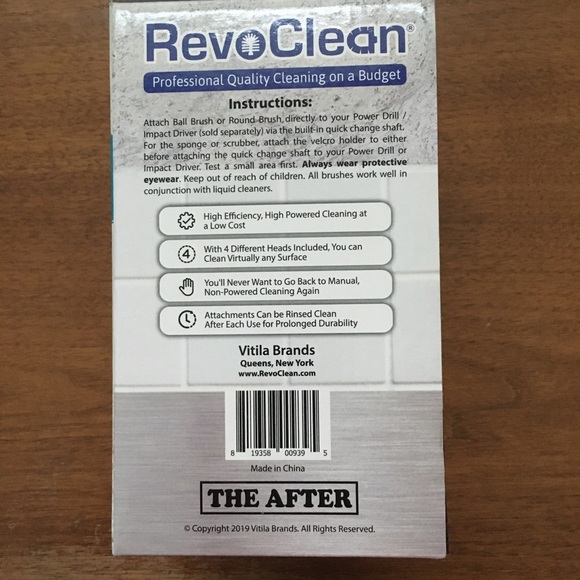 RevoClean 4 Piece Scrub Brush Power Drill Attachments-All Purpose cleaning - Picture 2 of 3